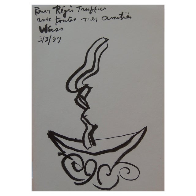 Hugh Weiss, Barque, Ink on Paper For Sale