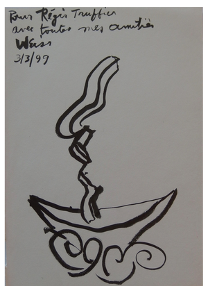 Hugh Weiss, Barque, Ink on Paper