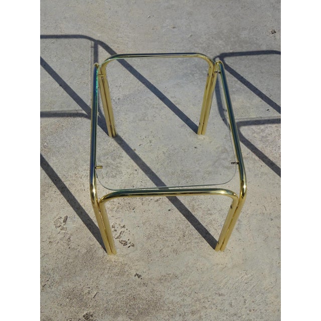 Nesting Tables in Gilt Metal and Tempered Glass, 1990s, Set of 3 For Sale - Image 6 of 18