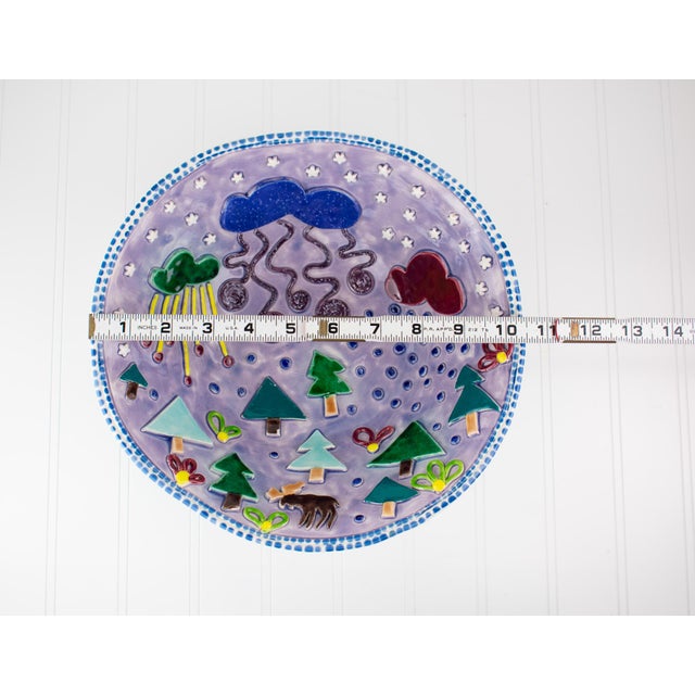 Signed Postmodern Majolica Pottery Bowl - Circa 1990's For Sale - Image 17 of 18
