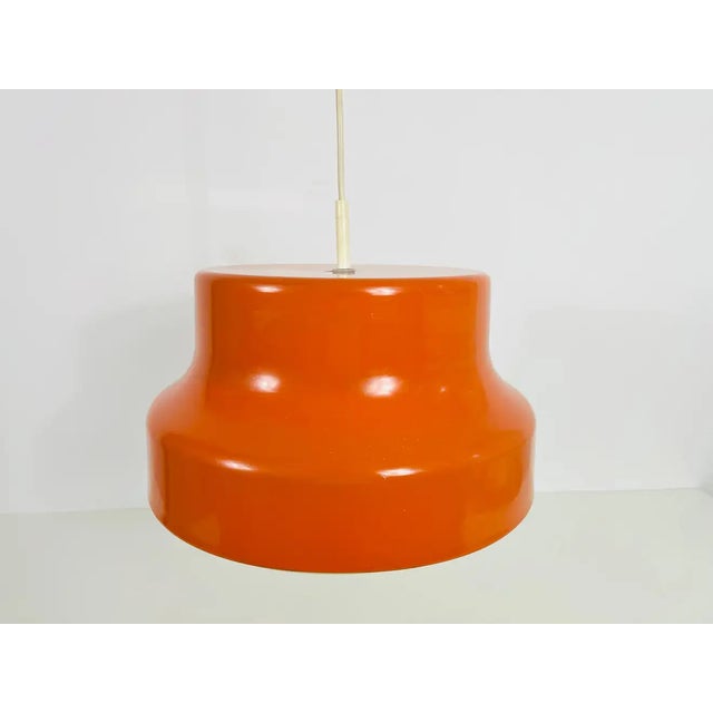 Mid-Century Modern Space Age Bumling Orange Pendant Lamp, Germany, 1970s For Sale - Image 3 of 11