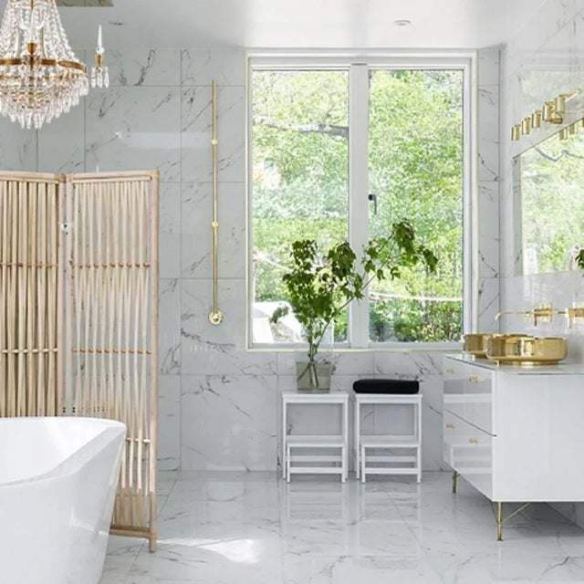 Large Brass Bathroom Chandelier For Sale In Greensboro - Image 6 of 7