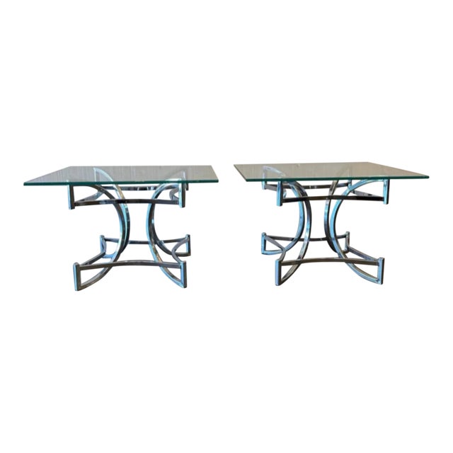 Mid Century Modern Chrome Side End Tables - a Pair For Sale