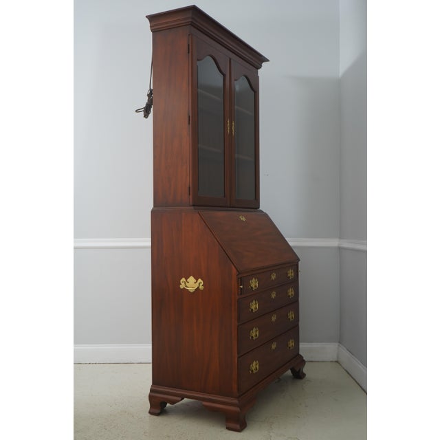 Age: C.1992 Details: Finish no.24 John Hancock Model Beveled Glass Bracket Feet Dovetailed Drawer Construction High...