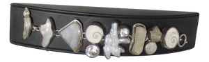 Link Bracelet Signed the Dreamer Pearl,Crystal, Geode