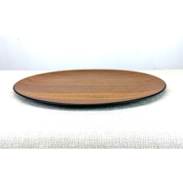 Mid Century Modern Teak & Black Lacquer Charger, Japan For Sale In New York - Image 6 of 10