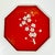 Mid-Century Boho Chic Octagonal Shaped Plastic Serving Tray With Cherry Blossom Design For Sale - Image 13 of 14