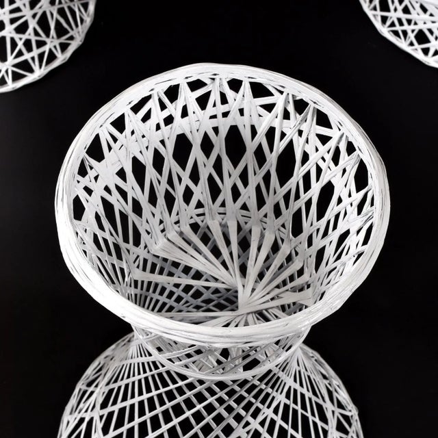 Set of 5 Russell Woodard Spun Fiberglass White Plant Stand Garden Planters For Sale - Image 10 of 12