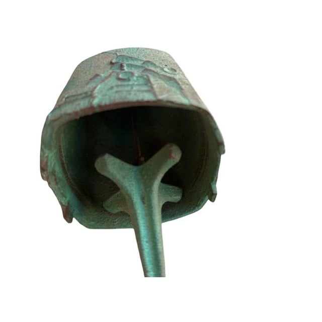 Metal Vintage Authentic Paolo Soleri Cosanti Bronze Wind Bell With Stamped Maker's Mark For Sale - Image 7 of 8