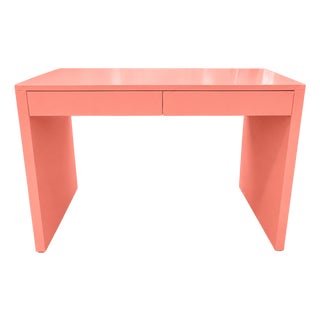 Modern Two-Drawer Desk in Benjamin Moore Polka Dot Pink For Sale