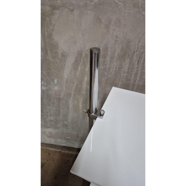 Vintage Chrome Flower Stand with Two White Shelves, Czechoslovakia, 1970s For Sale - Image 9 of 12