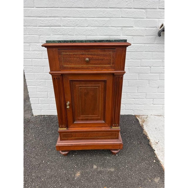 Pair of 19th Century French Cupboard Side Tables With Marble Tops For Sale - Image 14 of 17