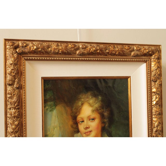 Textile Oil Painting 'Portrait of Maria Lopoukhina' After Vladimir Borovikovsky For Sale - Image 7 of 13