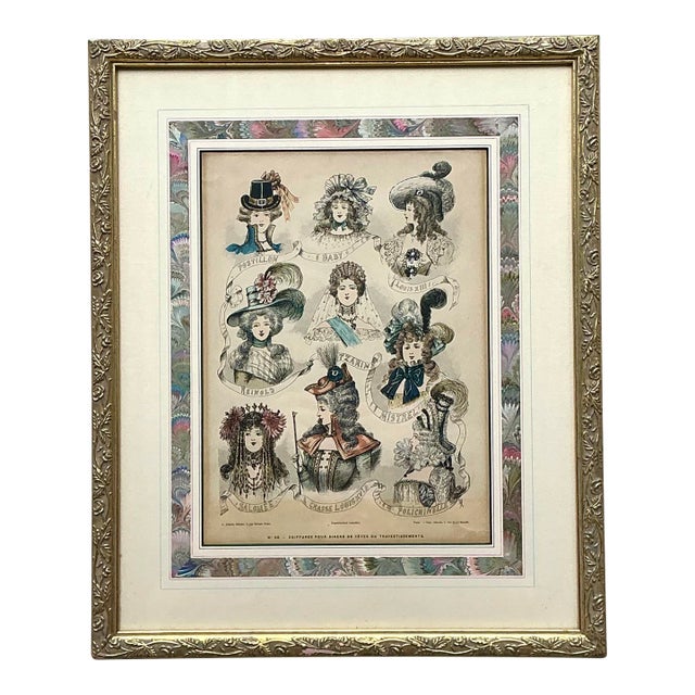Vintage 18th Century French Coiffure Etching For Sale