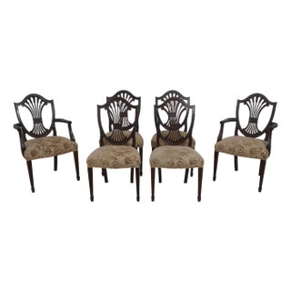 Set of Six Stickley Shield Back Mahogany Dining Room Chairs For Sale