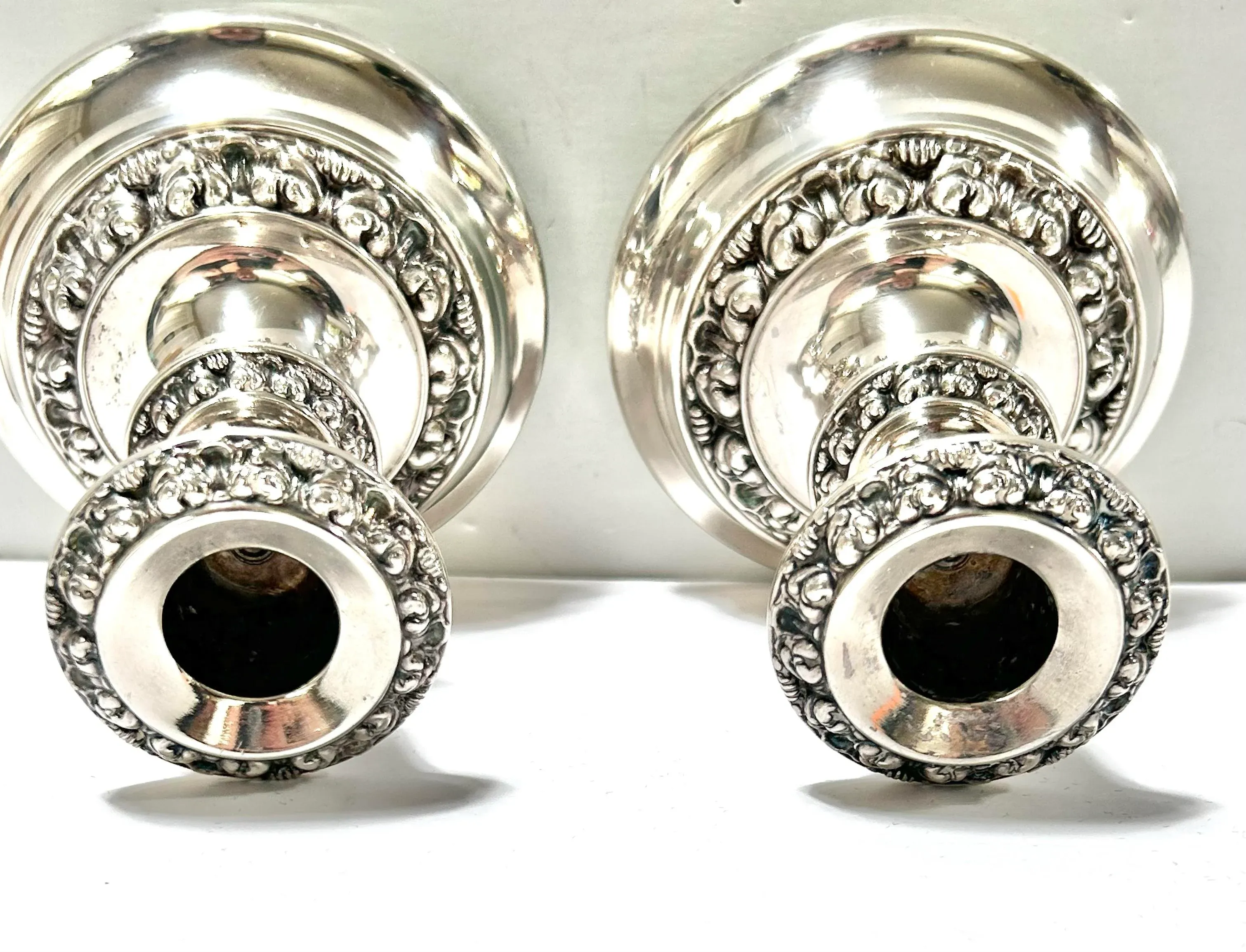 ヴィンテージ　lanthe of england　シルバーメッキ　キャンド燭台 Vintage Silver Candlesticks – Lanthé England Silver Plate Candle