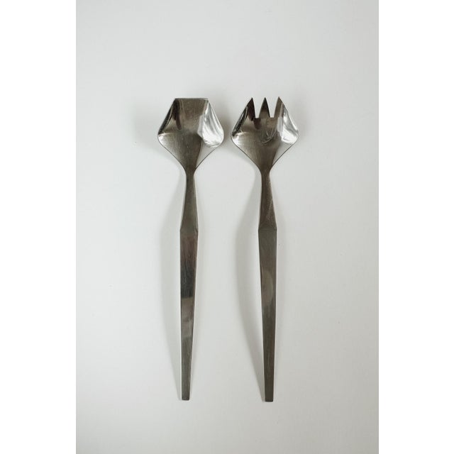 Geometric Modern Salad Servers from Edelstahl, Set of 2 For Sale - Image 5 of 5
