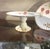 Elegant pair of hand painted and raised gilt English compotes. The scalloped tops with beautifully decorated floral and...