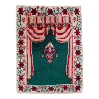 Vintage Hand-Knotted Turkish Prayer Rug Ultra Soft Organic Wool Rug Oriental Rug- 2'9 X 3'7" For Sale