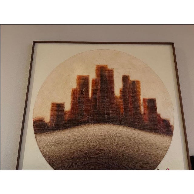 Mid-Century Modern 1970s Mid-Century Modern Oil Painting by Seattle Artist "Russell" Large Painting For Sale - Image 3 of 16