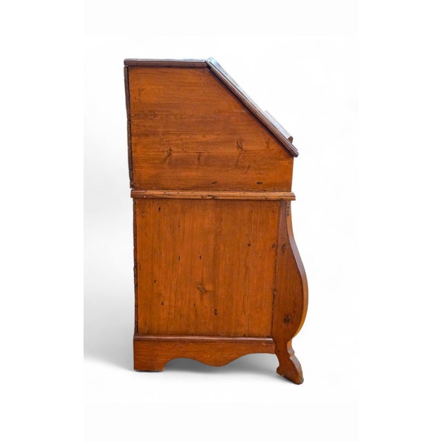 18th Century 18th Century Dutch Bombe Slant Front Secretary Desk in Pine For Sale - Image 5 of 10