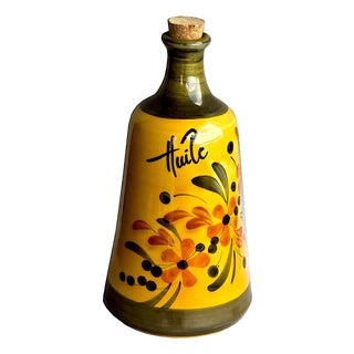 Vintage French Ceramic Oil Decanter For Sale