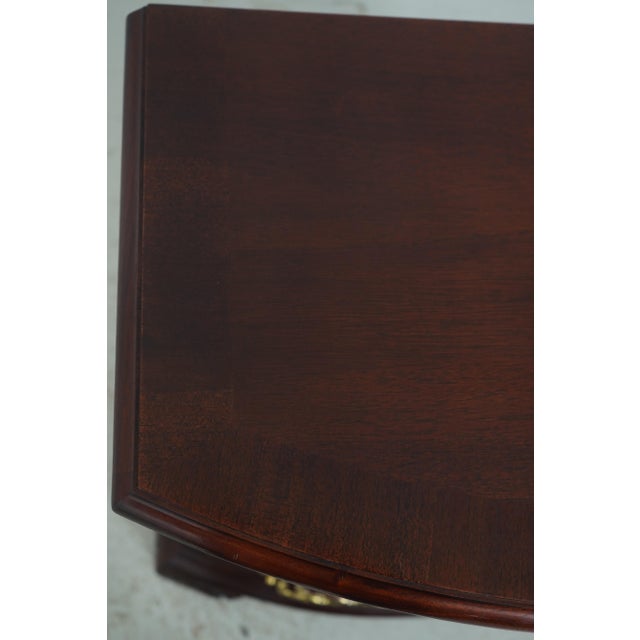 Pair Thomasville 3 Drawer Mahogany Bowfront Nightstands For Sale - Image 13 of 18