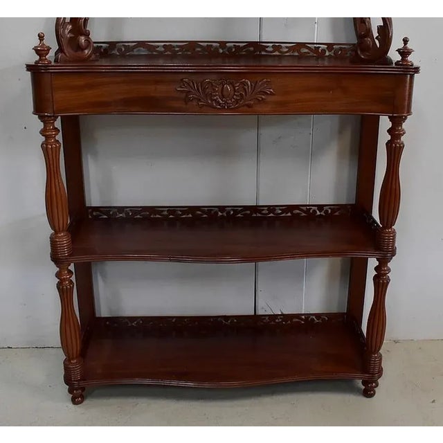 Napoleon III Mahogany Serving Shelving Console, 1850s For Sale - Image 16 of 18