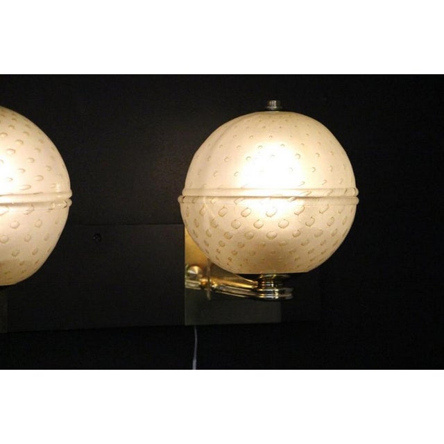 Golden Pulegoso Murano Glass Sconces in the style of Barovier, 1990s, Set of 2 For Sale - Image 14 of 18