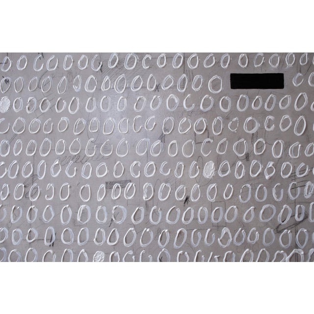 2020s Original Textured Abstract Painting in Gray and White on Canvas For Sale - Image 5 of 6