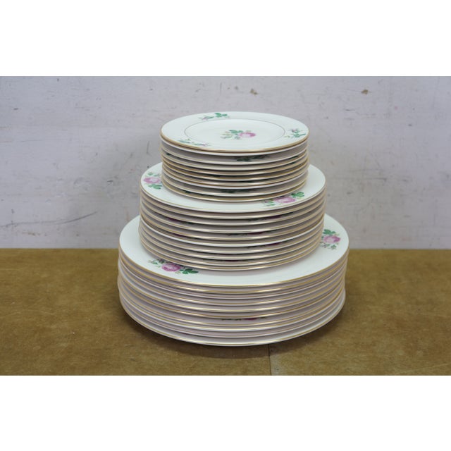 Rose 1930s Pickard Ravenswood Maria 237 Rose Swag Dinnerware China Set - 58 pcs For Sale - Image 8 of 17
