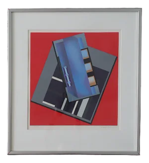 Peder Duke, Composition, Color Serigraph, 1989, Framed