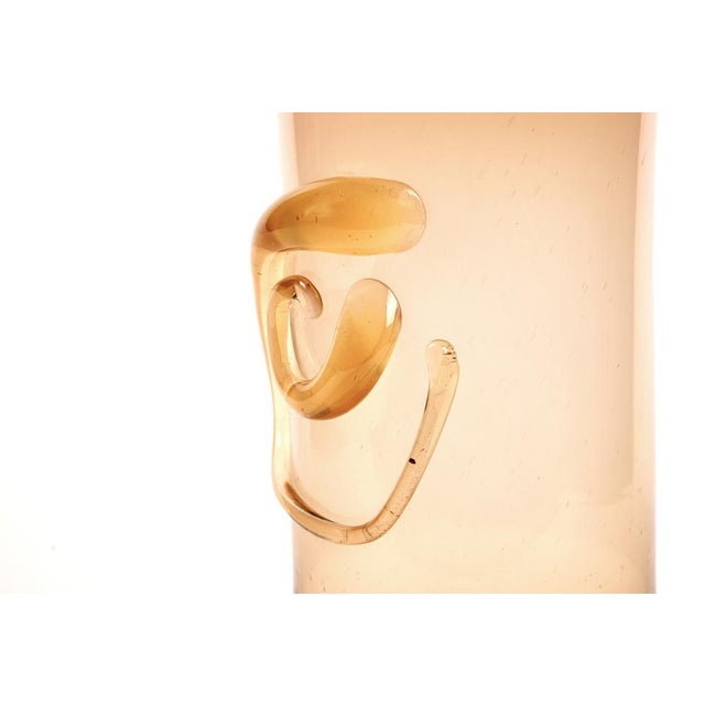 Modern Asymmetric Jars in Smoked Caramel Glass, Set of 2 For Sale - Image 3 of 7