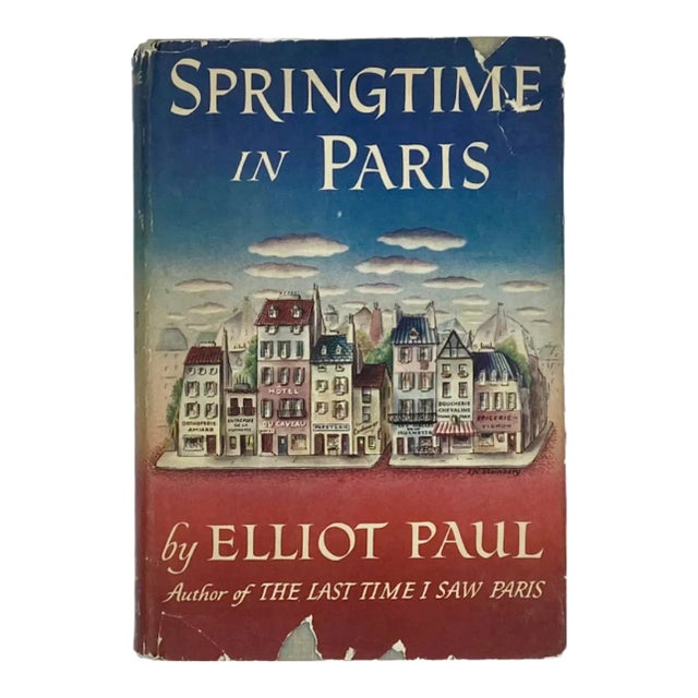 Springtime in Paris by Elliot Paul Hardcover Book 1950 1st Edition For Sale