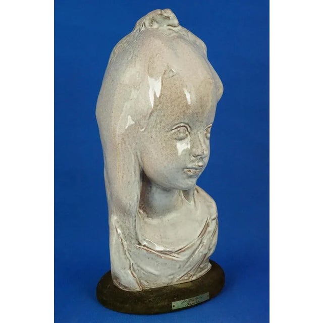 20th Century Majolica Bust of a Girl by Pietro Melandri for Matteucci, Italy For Sale - Image 9 of 18