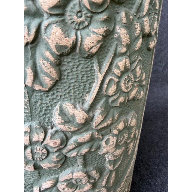 Vintage Green Floral Ransbottom Umbrella Stand For Sale In New York - Image 6 of 13