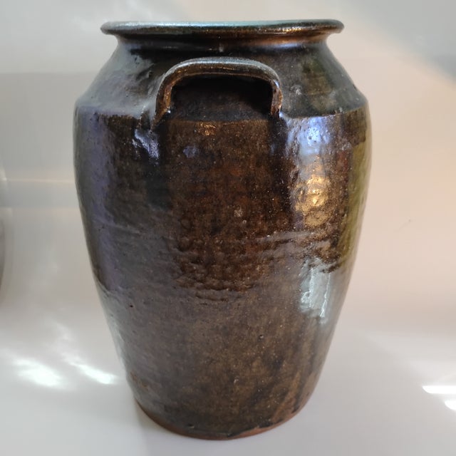 Folk Art Antique 2 Gal Catawba Valley Storage Jar For Sale - Image 3 of 13