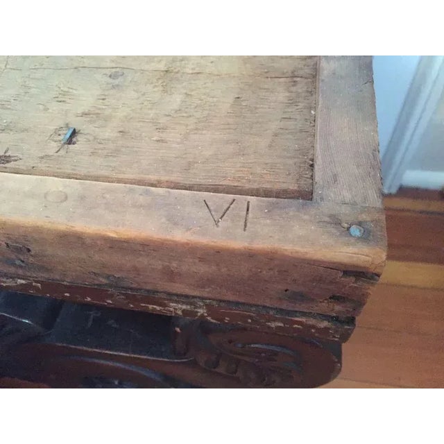 Brown 19th Century American Empire Classical Boston Carved Mahogany Bench Stools - A Pair For Sale - Image 8 of 11