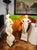 Extremely well carved figural Female table lamps, great detial in the Clothing, Hair, Floral ribbons, and Faces,, from...