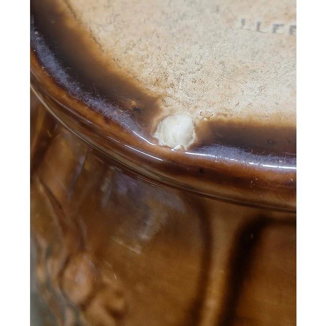 Antique Weller Pottery Jardinière & Pedestal — Art Nouveau Drip Glaze c.1905 For Sale - Image 12 of 12