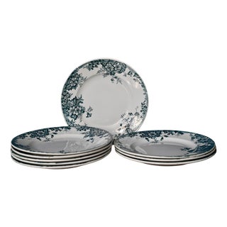 Vintage Flat Plates Service, 1920s, Set of 9 For Sale