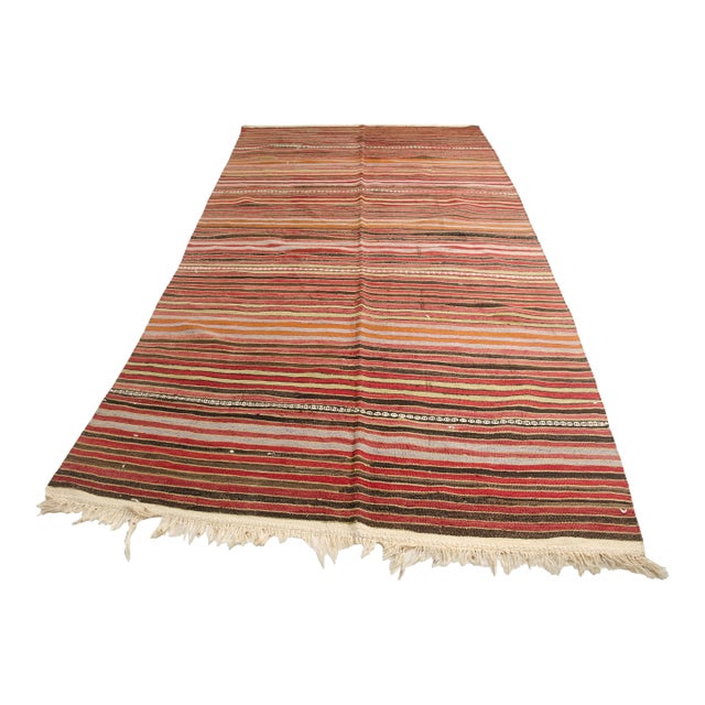 Mid 20th Century Handwoven Striped Tribal Runner For Sale