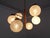 Ceiling lamp made of walnut and glass with 6 burners by Temde from the 1960s. This piece has an attribution mark, I am...