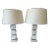 Modern Marble & Stainless Steel Cube Table Lamps -A Pair For Sale
