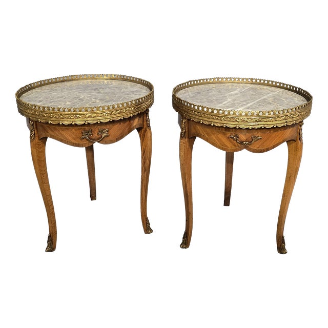Vintage French Kingwood Side Tables, 1920, Set of 2 For Sale