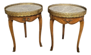 Vintage French Kingwood Side Tables, 1920, Set of 2