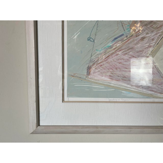 80's Patricia A. Beatty " Speaking Mi Tongues " Mixed Media Art-Work For Sale - Image 10 of 13