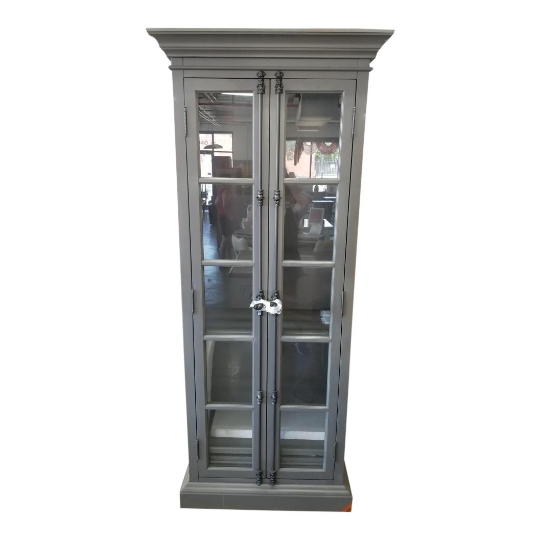 Restoration Hardware Casement Narrow Double Glass Door Cabinet