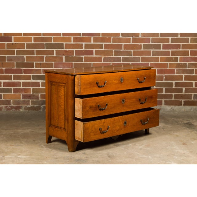 18th Century French Walnut Commode with Three Drawers and Carved Apron For Sale - Image 12 of 12
