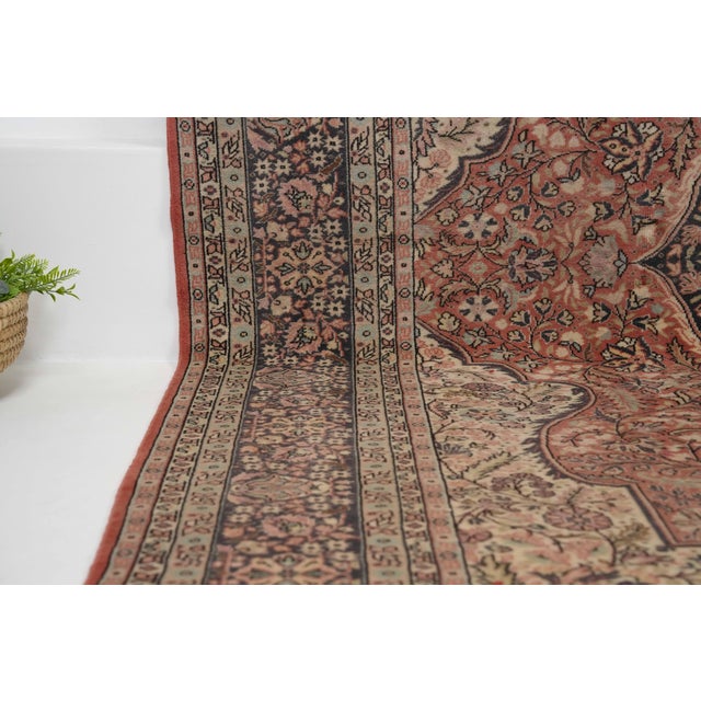Persian 1970s Vintage Persian Handmade Wool 8x11 Red Area Rug For Sale - Image 3 of 11